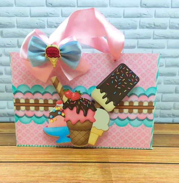 Arquivo digital de topo de bolo tema sorveteria para festa de aniversário infantil.