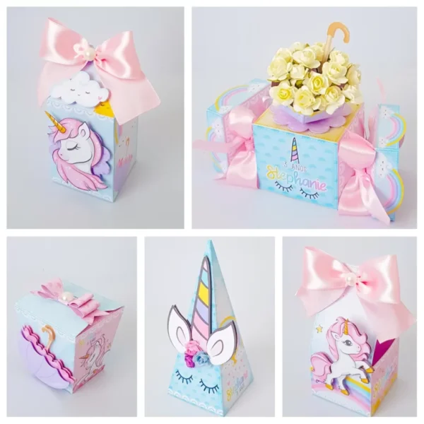 Arquivo de corte digital tema decoração de unicórnio para aniversário nos formatos Studio, PNG e PDF para máquinas Silhouette ou tesoura, ideal para personalizados de luxo.