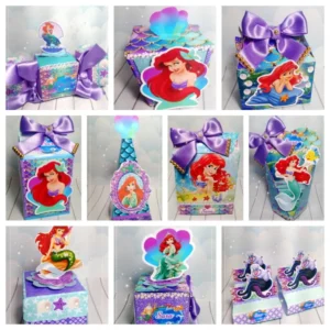 Topo de bolo Pequena Sereia Ariel para decoração de aniversário em arquivo de corte Silhouette Studio.