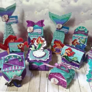 Topo de bolo Ariel Pequena Sereia para decoração de aniversário em arquivo de corte Silhouette Studio.