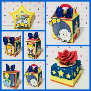 Arquivo de corte digital tema decoração de aniversário do Pequeno Príncipe no formato Studio para máquinas Silhouette, ideal para personalizados de luxo e festa infantil.