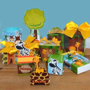 Itens de decoração para festa no tema Safari em arquivo digital para Silhouette Studio.