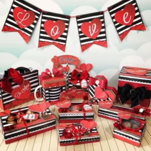 Arquivo de corte digital tema enfeites dia dos namorados nos formatos Studio e PDF para máquinas Silhouette ou tesoura, ideal para personalizados de luxo.