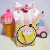 Elementos de decoração festa sorveteria em formatos digitais para aniversário infantil.