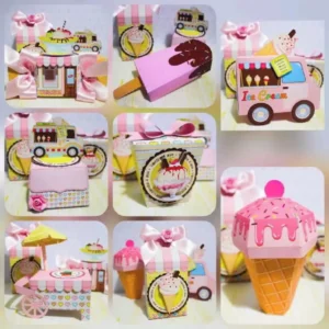 Arquivo de corte tema sorveteria para itens de decoração de festa e aniversário.