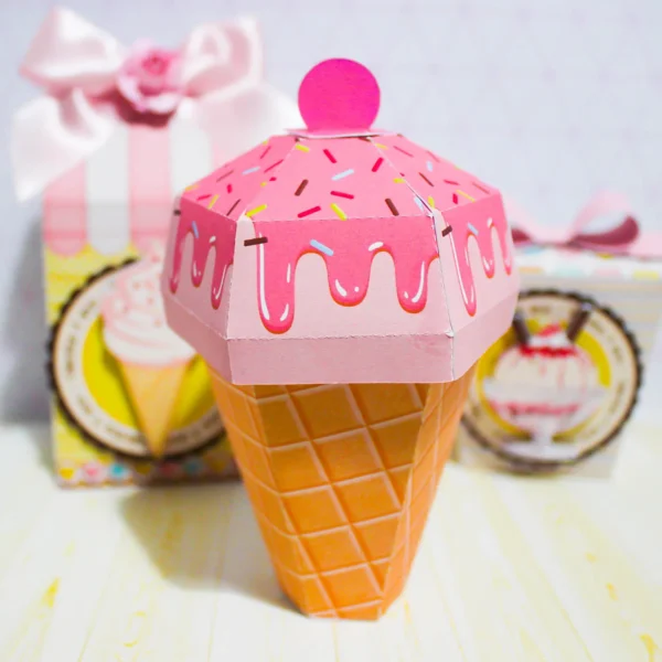Topo de bolo para festa de aniversário sorveteria em arquivo digital Studio e PDF.