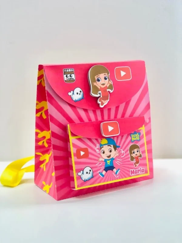 Kit de arquivos digitais para personalizados de festa escolar tema Gi e Luccas Neto com corte digital e manual.