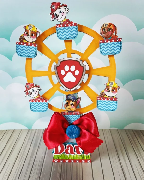 Itens personalizados para decoração de festa infantil Patrulha Canina em arquivo digital Studio, PNG e PDF.