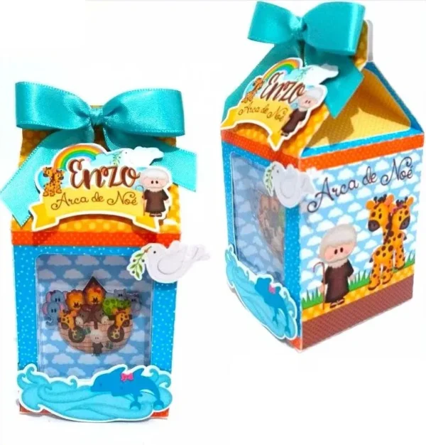 Topper de bolo tema Arca de Noé festa infantil em arquivo digital pronto para cortar.