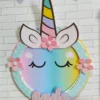 Arquivo de corte digital tema festa infantil unicórnio simples nos formatos Studio, PNG e PDF para máquinas Silhouette ou tesoura, ideal para personalizados práticos.