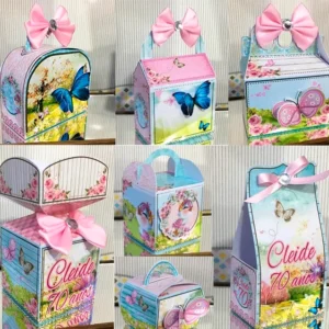 Arquivo digital para festa no tema Jardim Encantado Borboletas em formato Studio e PDF.