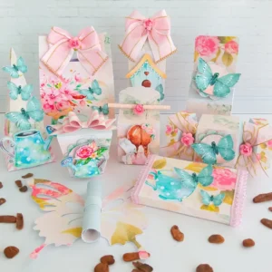 Arquivo digital para festa no tema Jardim das Borboletas em formato Studio e PDF.