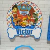 Personalizados de aniversário simples tema Patrulha Canina em arquivo digital Studio, PNG e PDF.