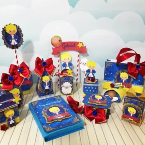 Molde de topo de bolo temático festa Pequeno Príncipe nos formatos Studio, PNG e PDF para decoração de festas e impressão em alta resolução.