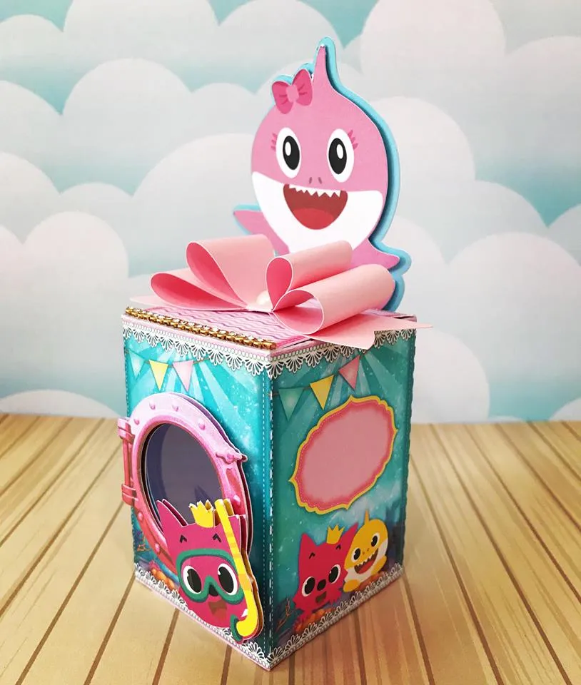 Kit de arquivos digitais para personalizados de aniversário tema Baby Shark em múltiplos formatos.