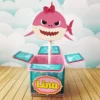 Topper de bolo tema Baby Shark em arquivo digital pronto para imprimir e cortar.