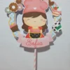 Topper de bolo luxuoso no tema confeitaria em arquivo digital pronto para imprimir e cortar.
