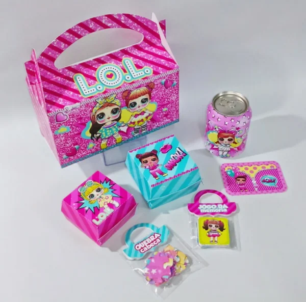 Kit festa na escola personalizado tema Lol Surprise em formato Studio e PDF para decoração infantil.