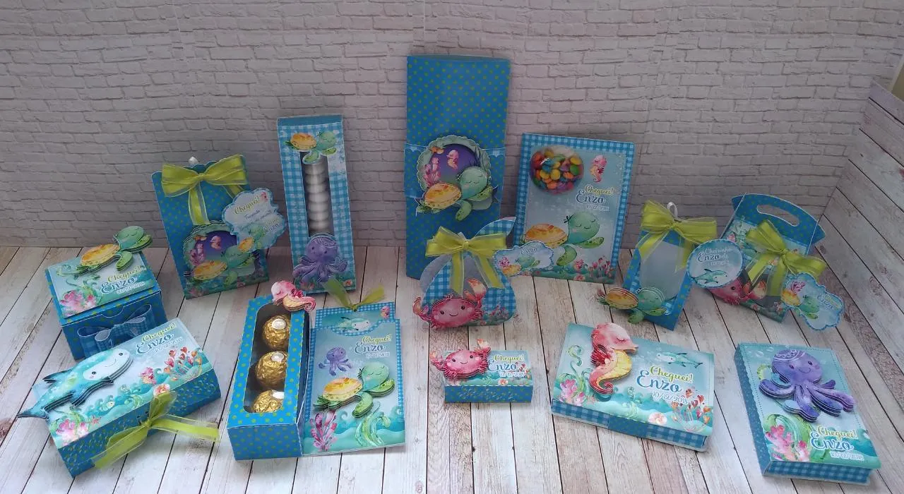 Topo de bolo fundo do mar tema de aniversário em arquivo de corte digital para Silhouette Studio.