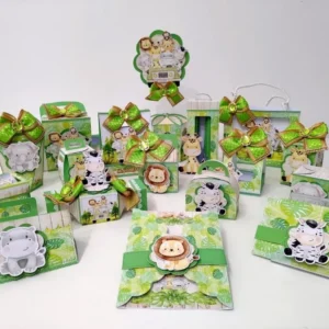 Arquivo de corte para festa de mesversário tema Safari em Studio, PDF e SVG.