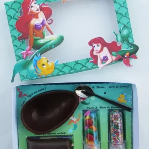 Kit mini confeiteiro tema Ariel Pequena Sereia para Páscoa em arquivo digital Studio e PDF.