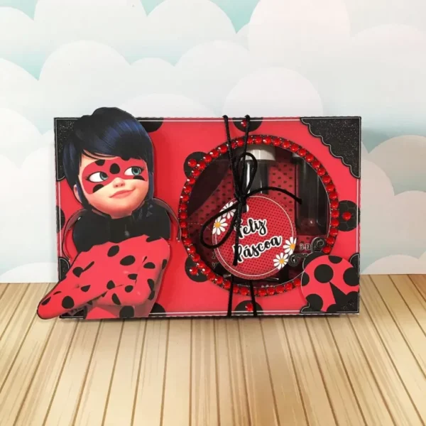 Caixa para kit mini confeiteiro tema Ladybug em arquivo de corte digital para Silhouette.