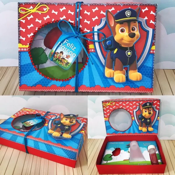 Arquivo digital de corte para kit mini confeiteiro no tema Patrulha Canina em formatos Studio e PDF.