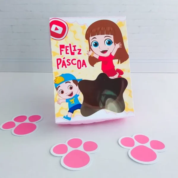 Personalizados para decoração de Páscoa Giovanna e Luccas Neto em arquivo digital Studio e PDF.