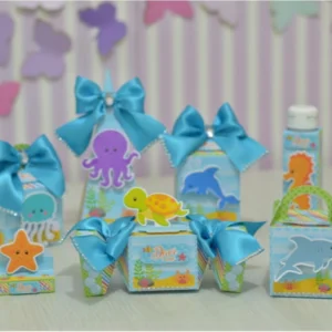 Itens de personalizados de luxo tema fundo do mar em arquivo digital Silhouette Studio com detalhes em camadas.