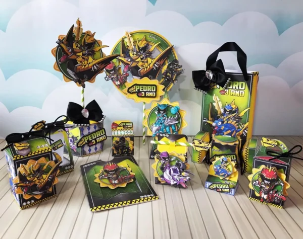 Arquivo digital de corte no tema Power Rangers Dino Charge em formatos Studio, PNG e PDF.