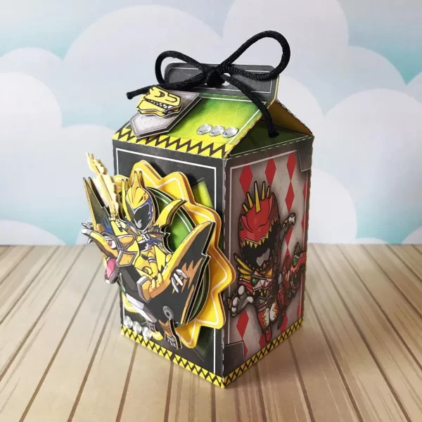 Design de corte para festa de aniversário no tema Power Rangers Dino Charge em Studio, PNG e PDF.