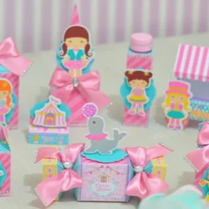 Arquivo de corte digital tema Circo Rosa de Luxo no formato Studio para máquinas Silhouette, com detalhes em camadas e alta resolução para personalizados premium.