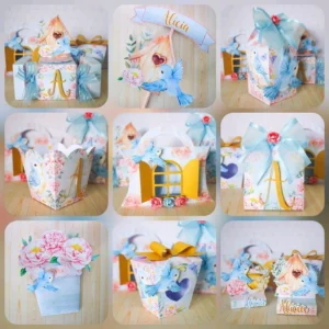 Arquivo digital para festa de aniversário no tema Jardim Encantado em formato Silhouette Studio.