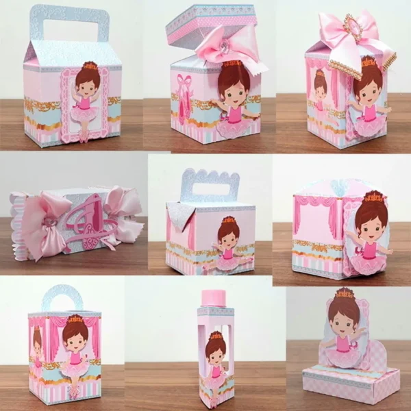 Arquivo digital para personalizados de aniversário no tema Bailarina em formato Studio.