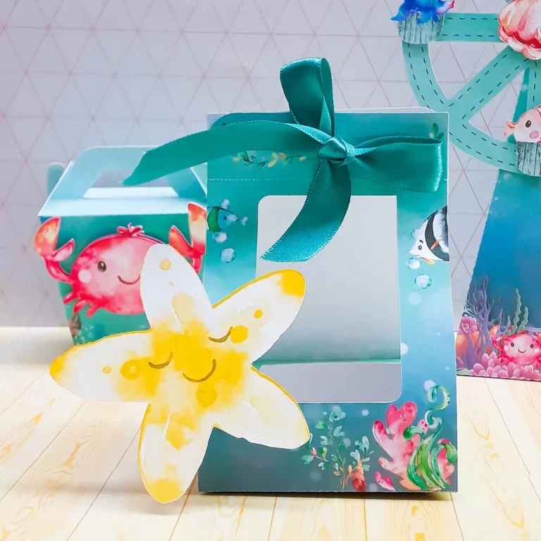 Topo de bolo tema de aniversário do fundo do mar em arquivo de corte digital para Silhouette Studio.