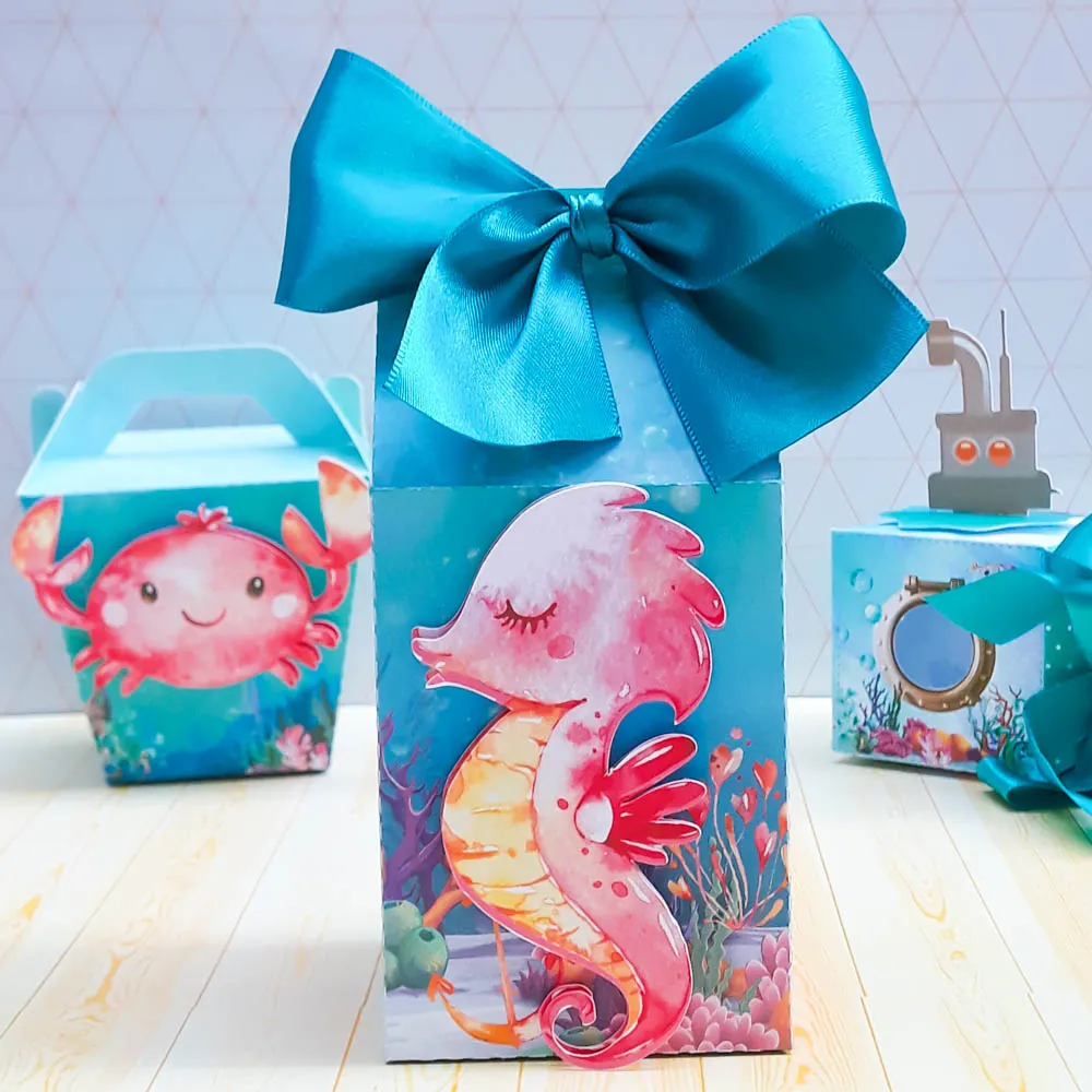 Kit de decoração para tema de aniversário do fundo do mar com arquivos de corte Studio.