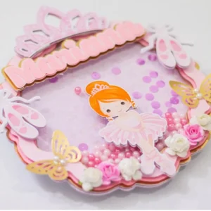 Arquivo de corte para topo de bolo no tema Bailarina Rosa em formato Silhouette Studio.