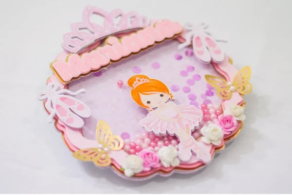 Arquivo de corte para topo de bolo no tema Bailarina Rosa em formato Silhouette Studio.