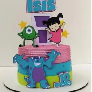 Topo de bolo Boo Monstros SA para decoração de festa infantil em arquivo digital Silhouette Studio.