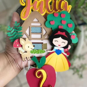 Topo de bolo tema Branca de Neve Bebê para corte em Silhouette Studio em arquivo digital.