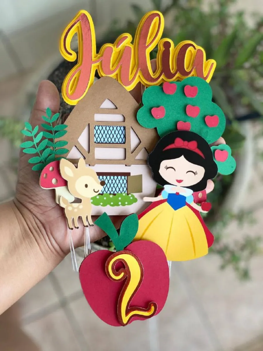 Topo de Bolo Branca de Neve Bebe Studio