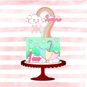 Topo de bolo tema Chuva de Benção para corte em Silhouette Studio.