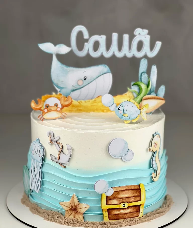 Topo de Bolo Fundo do Mar Masculino Studio