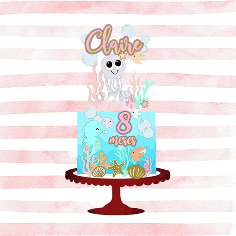 Topo de Bolo Fundo do Mar Menina Studio