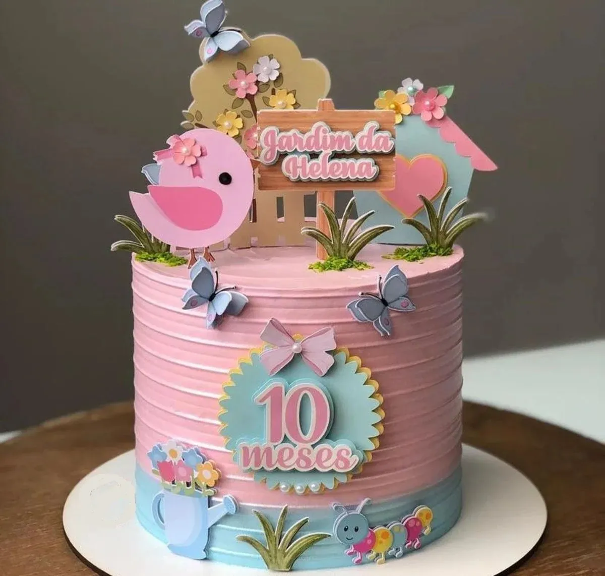 Topo de Bolo Jardim dos Passaros Studio