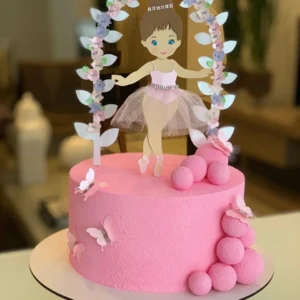 Arquivo de corte para topo de bolo de mesversário no tema Bailarina em formato Silhouette Studio.