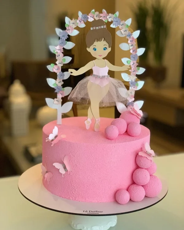 Arquivo de corte para topo de bolo de mesversário no tema Bailarina em formato Silhouette Studio.