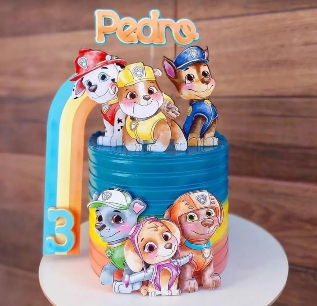 Topo de Bolo Patrulha Canina Azul Studio