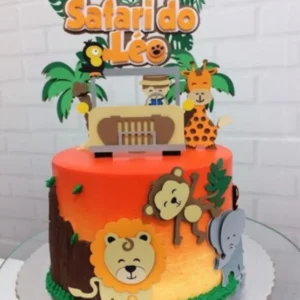 Arquivo de topo de bolo no tema Safari totalmente editável no Silhouette Studio.