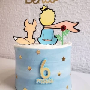 Arquivo de corte digital para topo de bolo tema O Pequeno Príncipe no formato Studio para máquinas Silhouette, com elementos em camadas e alta resolução.